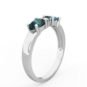 Alexandrite Pear Bowtie 14K White Gold ring R0865