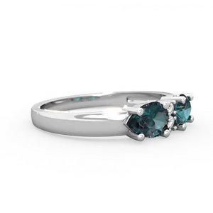 Alexandrite Pear Bowtie 14K White Gold ring R0865