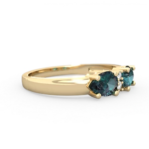 Alexandrite Pear Bowtie 14K Yellow Gold ring R0865