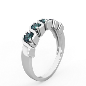 Alexandrite Anniversary Band 14K White Gold ring R2089