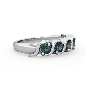 Alexandrite Anniversary Band 14K White Gold ring R2089
