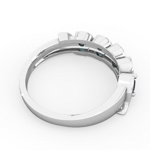 Alexandrite Anniversary Band 14K White Gold ring R2089