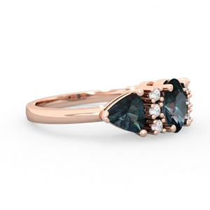 Alexandrite Antique Style Three Stone 14K Rose Gold ring R2186