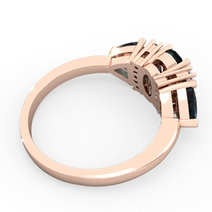 Alexandrite Antique Style Three Stone 14K Rose Gold ring R2186