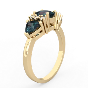 Alexandrite Antique Style Three Stone 14K Yellow Gold ring R2186