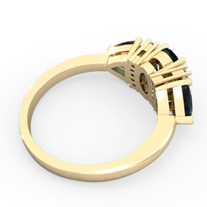 Alexandrite Antique Style Three Stone 14K Yellow Gold ring R2186
