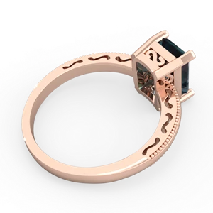 Alexandrite Milgrain Scroll 14K Rose Gold ring R2338