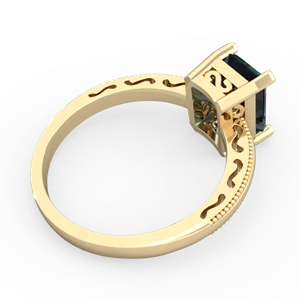 Alexandrite Milgrain Scroll 14K Yellow Gold ring R2338