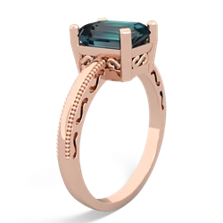 Alexandrite Milgrain Scroll 14K Rose Gold ring R2338