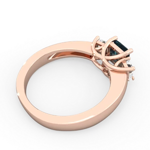 Alexandrite Three Stone Trellis 14K Rose Gold ring R4015