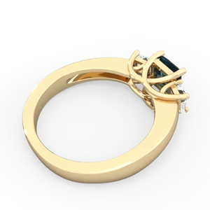 Alexandrite Three Stone Trellis 14K Yellow Gold ring R4015