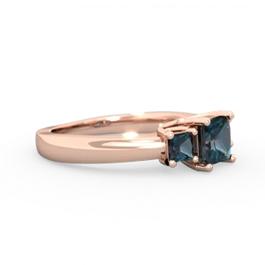 Alexandrite Three Stone Trellis 14K Rose Gold ring R4015