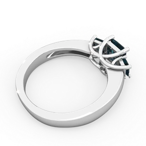 Alexandrite Three Stone Trellis 14K White Gold ring R4015