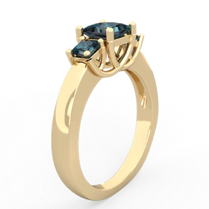 Alexandrite Three Stone Trellis 14K Yellow Gold ring R4015