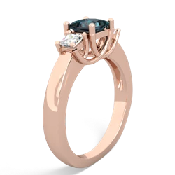 Alexandrite Three Stone Trellis 14K Rose Gold ring R4015