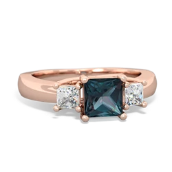 Alexandrite Three Stone Trellis 14K Rose Gold ring R4015