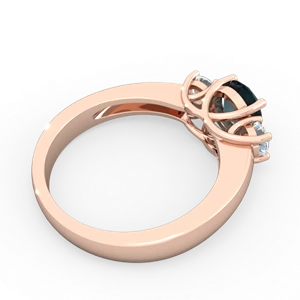 Alexandrite Diamond Three Stone Round Trellis 14K Rose Gold ring R4018