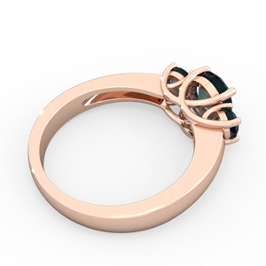 Alexandrite Three Stone Round Trellis 14K Rose Gold ring R4018