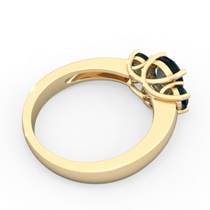 Alexandrite Three Stone Round Trellis 14K Yellow Gold ring R4018