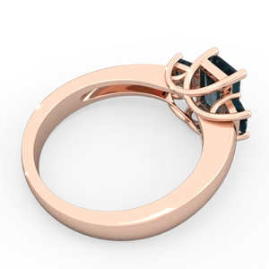Alexandrite Three Stone Emerald-Cut Trellis 14K Rose Gold ring R4021