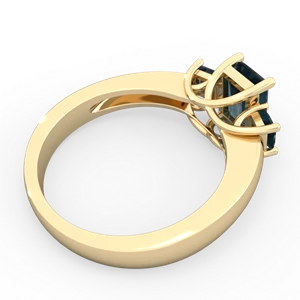 Alexandrite Three Stone Emerald-Cut Trellis 14K Yellow Gold ring R4021