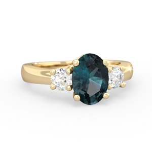 matching engagment rings - Diamond Three Stone Oval Trellis