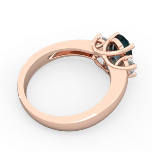 Alexandrite Diamond Three Stone Oval Trellis 14K Rose Gold ring R4024