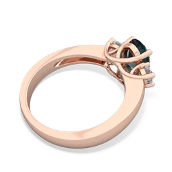 Alexandrite Diamond Three Stone Oval Trellis 14K Rose Gold ring R4024