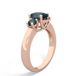 Alexandrite Three Stone Oval Trellis 14K Rose Gold ring R4024