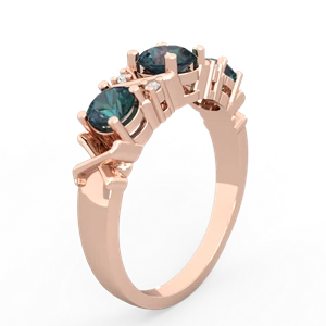 Alexandrite Hugs And Kisses 14K Rose Gold ring R5016