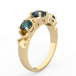 Alexandrite Hugs And Kisses 14K Yellow Gold ring R5016