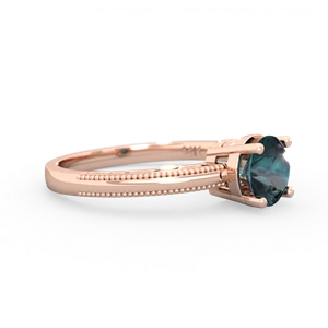 Alexandrite Milgrain Filigree 14K Rose Gold ring R5090