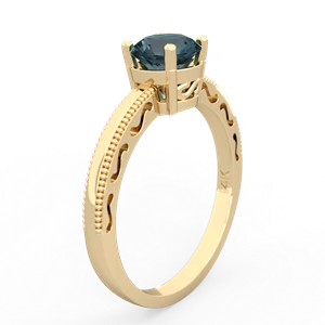 Alexandrite Milgrain Filigree 14K Yellow Gold ring R5090