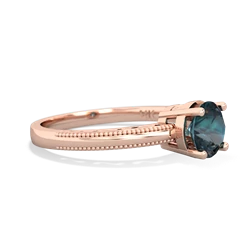 Alexandrite Milgrain Filigree 14K Rose Gold ring R5090