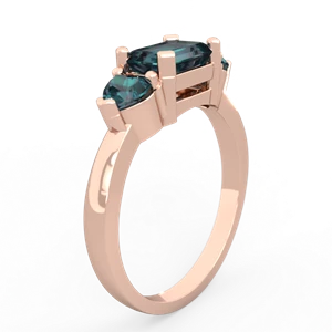 Alexandrite Three Stone 14K Rose Gold ring R5235
