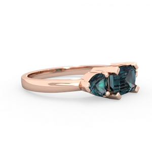 Alexandrite Three Stone 14K Rose Gold ring R5235