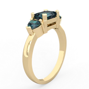Alexandrite Three Stone 14K Yellow Gold ring R5235