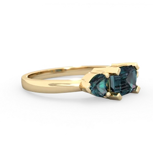 Alexandrite Three Stone 14K Yellow Gold ring R5235