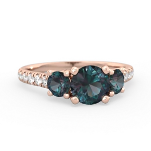 Alexandrite Pave Trellis 14K Rose Gold ring R5500