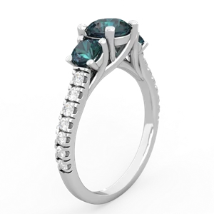Alexandrite Pave Trellis 14K White Gold ring R5500