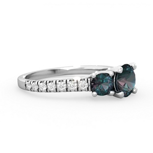 Alexandrite Pave Trellis 14K White Gold ring R5500