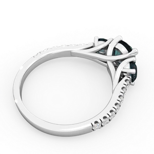 Alexandrite Pave Trellis 14K White Gold ring R5500