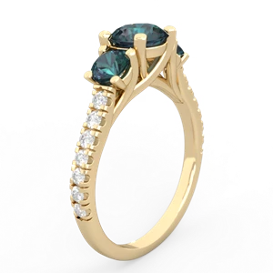 Alexandrite Pave Trellis 14K Yellow Gold ring R5500