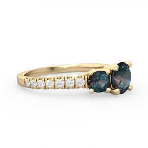 Alexandrite Pave Trellis 14K Yellow Gold ring R5500