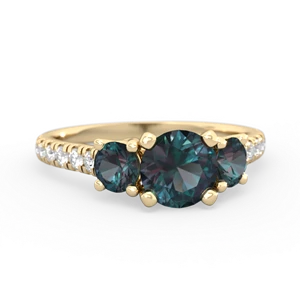 Alexandrite Pave Trellis 14K Yellow Gold ring R5500