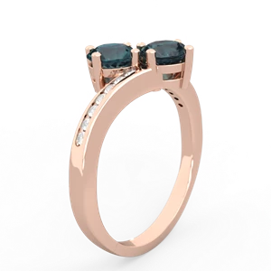 Alexandrite Channel Set Two Stone 14K Rose Gold ring R5303