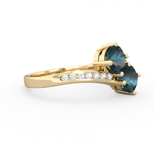 Alexandrite Channel Set Two Stone 14K Yellow Gold ring R5303