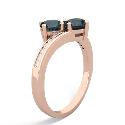 Alexandrite Channel Set Two Stone 14K Rose Gold ring R5303