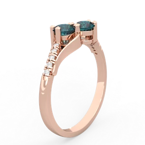Alexandrite Infinity Pave Two Stone 14K Rose Gold ring R5285