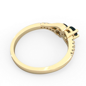 Alexandrite Infinity Pave Two Stone 14K Yellow Gold ring R5285